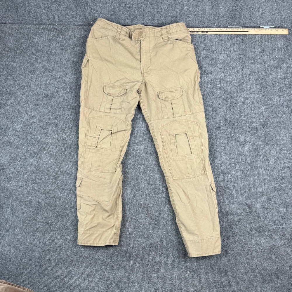 US Army Cargo Pants Mens Size 34 Tan Ripstop Cotton Tactical Multi Pocket Casual